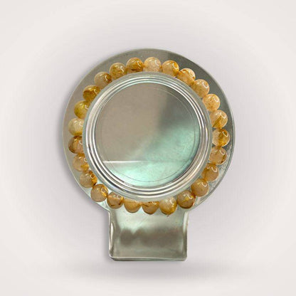 Golden Rutile Quartz Beaded Bracelet