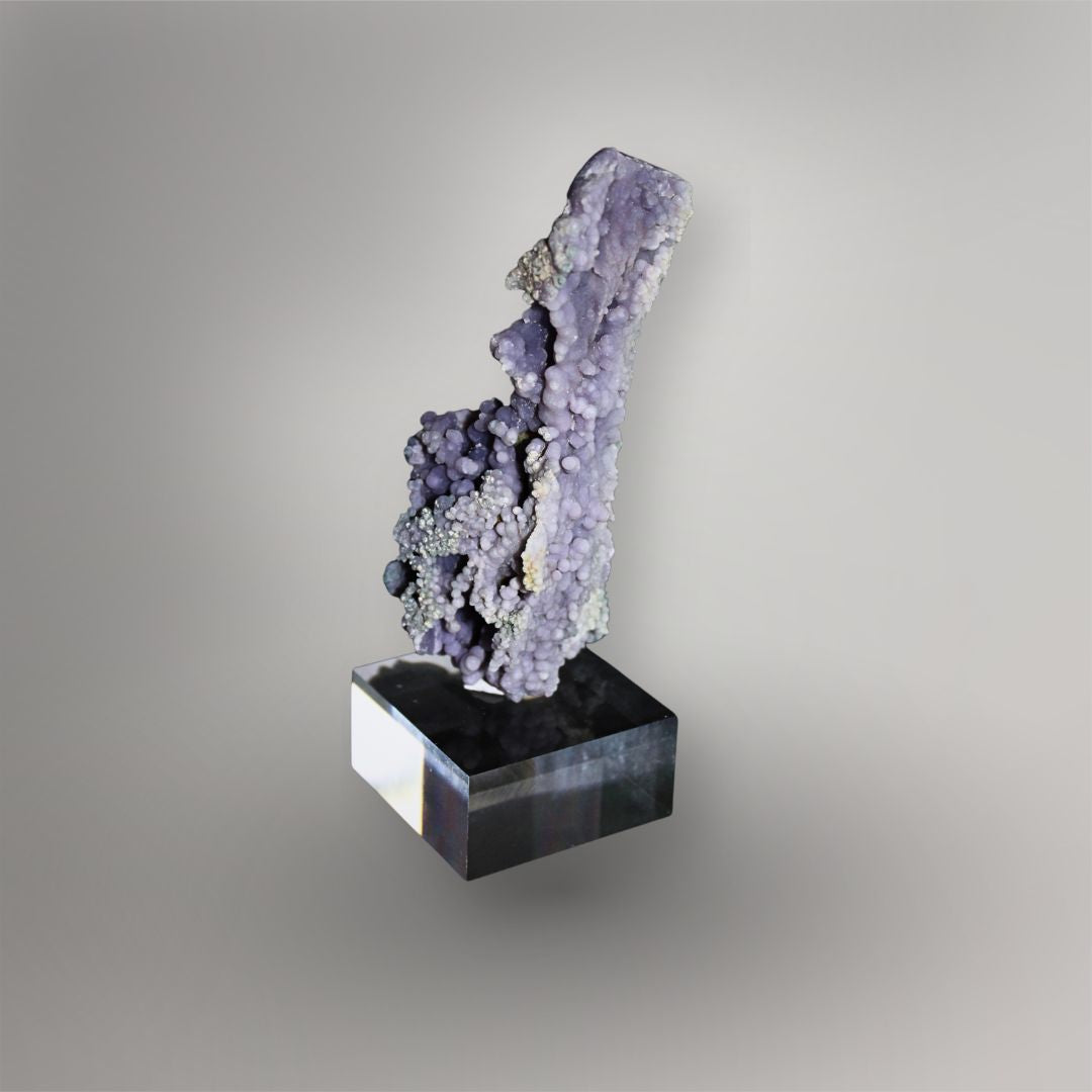 Opposite side of 183g Grape Agate cluster showing pale lilac growth and contrasting blue-green mineral tones