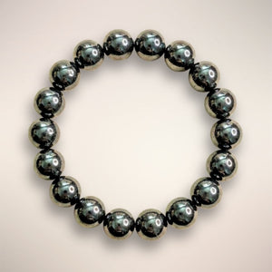 Hematite 12mm Beaded Bracelet - Brazil