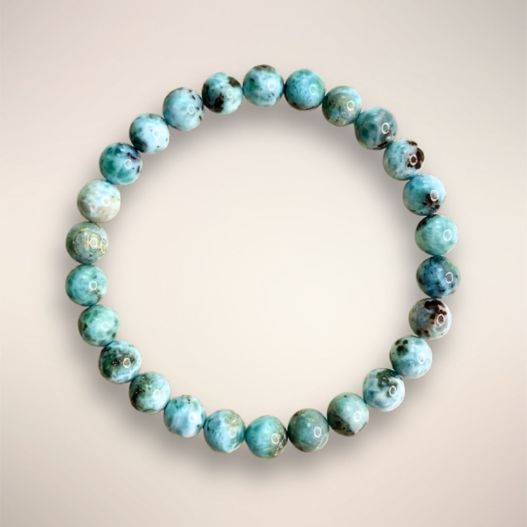 Larimar Beaded Bracelet - 7mm 