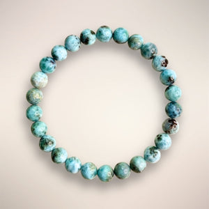 Larimar 7mm Beaded Bracelet — Dominican Republic