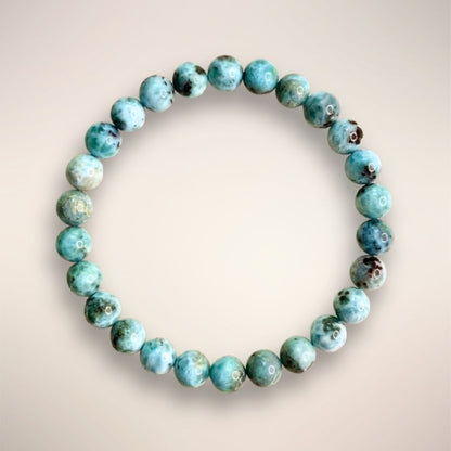 Larimar Beaded Bracelet - 7mm 