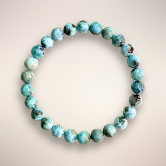 Larimar Beaded Bracelet - 7mm 