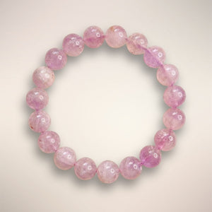 Lavender Amethyst 12mm Beaded Bracelet — Brazil