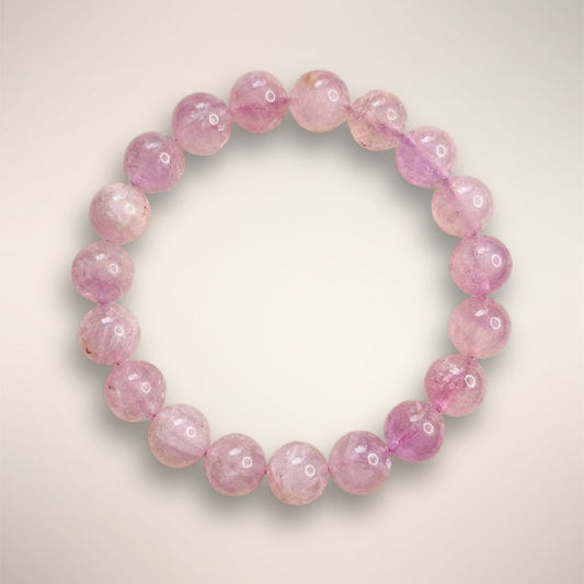 Lavender Amethyst Beaded Bracelet 12mm