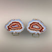 Malawi Agate Pair — Vibrant Multi-color Bands, Malawi