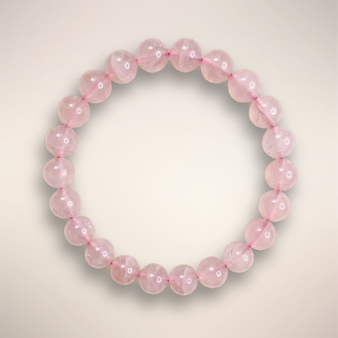 8mm Mangano Calcite beads in soft pink,
