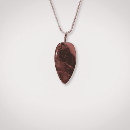 Rhodonite pendant with sterling silver wire wrap