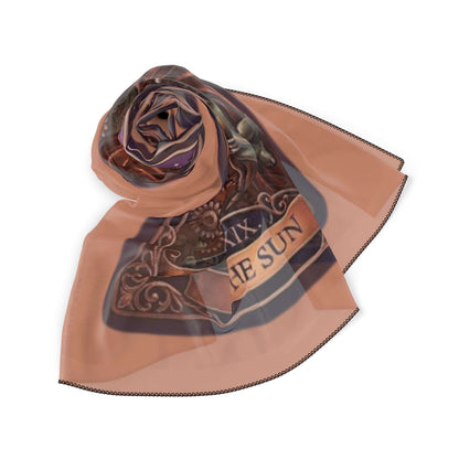 Decorative scarf with intricate patterns and chiffon textile