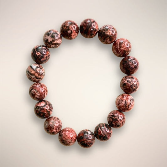 Picasso Jasper 12mm Beaded Bracelet for Creativity & Grounding