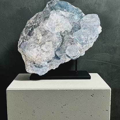 Video of A Grade Celestine geode cluster 905g, blue crystal specimen from Madagascar