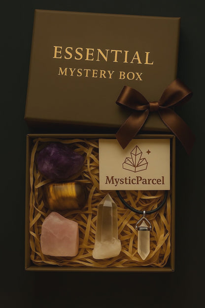 Mystic Parcel Essential box – beginner surprise crystal gift set for balance, clearing, creativity