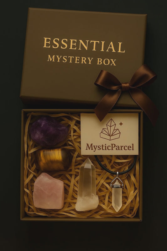 Mystic Parcel Essential box – beginner surprise crystal gift set for balance, clearing, creativity