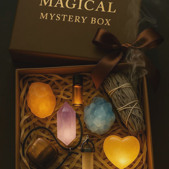 Ritual gift set with crystals, oils, and herbs for energy and balance