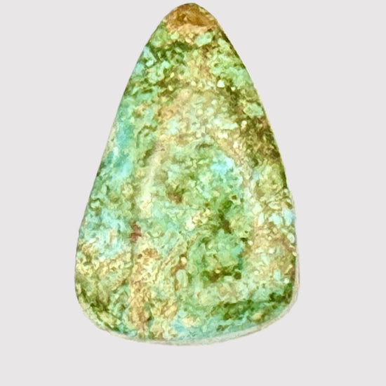 Royston Turquoise Cabochon 58.8ct with vivid green-blue matrix and earthy brown veins, genuine handcrafted stone from Nevada for jewelry making.