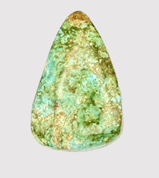 Royston Turquoise Cabochon 58.8ct with vivid green-blue matrix and earthy brown veins, genuine handcrafted stone from Nevada for jewelry making.