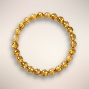 Golden Rutile Quartz 6mm Beaded Bracelet — Brazil