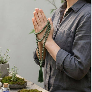Serpentine Mala — 108 Polished Beads, South Africa