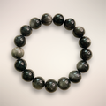 Silver Obsidian Beaded Bracelet - Protection & Clarity | 12mm round beads