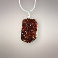 Smoky citrine cluster pendant with deep golden-brown crystal face and .925 silver bale