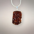 Smoky citrine cluster pendant with deep golden-brown crystal face and .925 silver bale