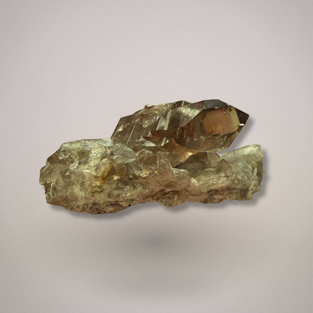 Raw smoky quartz crystal for grounding and protection