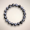 Snowflake Obsidian 12mm Beaded Bracelet - Energy Grounding
