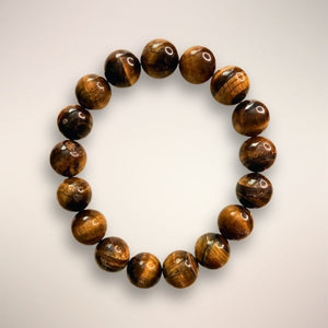 Tiger’s Eye 12mm Beaded Bracelet — South Africa