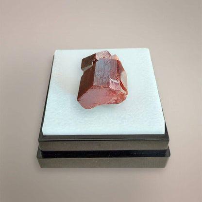 Reverse view of 4g Vanadinite thumbnail specimen showing deep rust-red crystal faces and natural formation detail