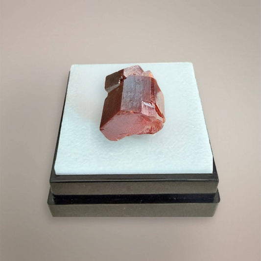 Reverse view of 4g Vanadinite thumbnail specimen showing deep rust-red crystal faces and natural formation detail